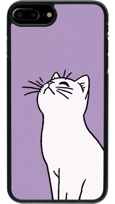 Coque iPhone 7 Plus / 8 Plus - Chat sur fond violet