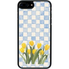 Coque iPhone 7 Plus / 8 Plus - Blue vichy tulips Spring 2026