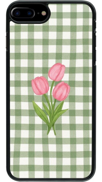Coque iPhone 7 Plus / 8 Plus - Green vichy tulips Spring 2026