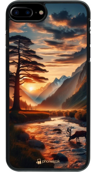 iPhone 7 Plus / 8 Plus Case Hülle - Tal Sonnenuntergang Hirsch Baum iPhone 7 Plus / 8 Plus Case Hülle - Tal Sonnenuntergang Hirsch Baum