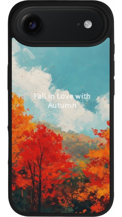Coque iPhone Air - Silicone rigide noir Autumn 25 Fall in love