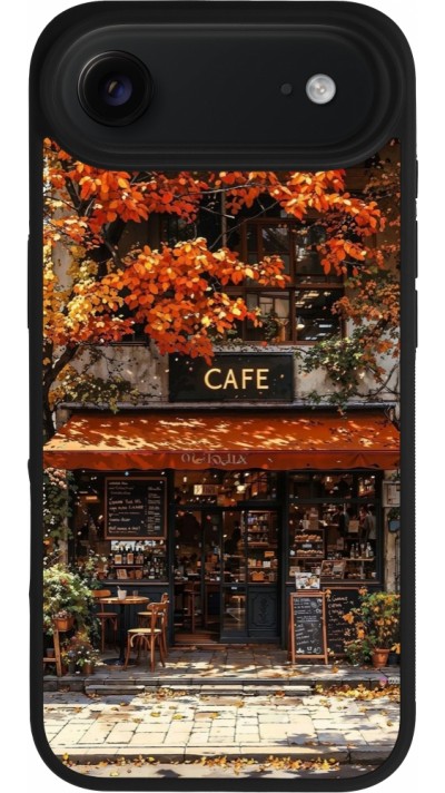 Coque iPhone Air - Silicone rigide noir Autumn 25 Coffee shop