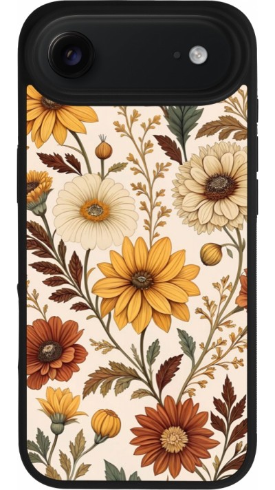Coque iPhone Air - Silicone rigide noir Autumn 25 Flower pattern