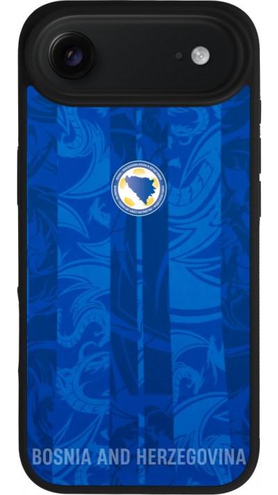 Coque iPhone Air - Silicone rigide noir Maillot de football Bosnie-Herzégovine 2026 personnalisable