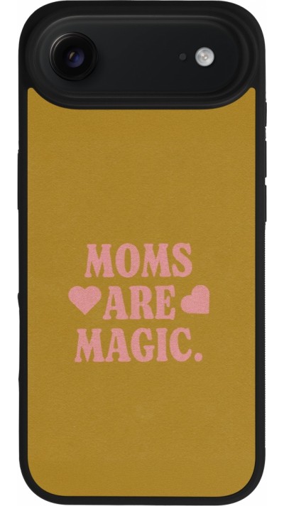 Coque iPhone Air - Silicone rigide noir Mom 2026 Are Magic