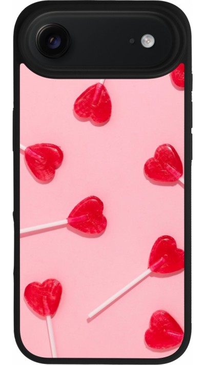 Coque iPhone Air - Silicone rigide noir Saint Valentines Day 26 Lollipop