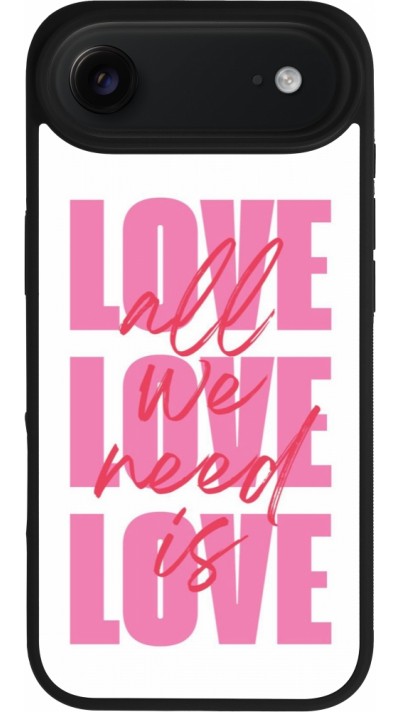 Coque iPhone Air - Silicone rigide noir Saint Valentines Day 26 Love all we need is