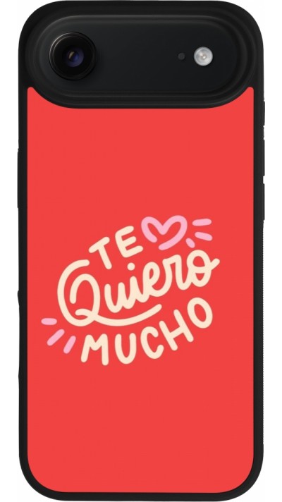 Coque iPhone Air - Silicone rigide noir Saint Valentines Day 26 Te quiero mucho