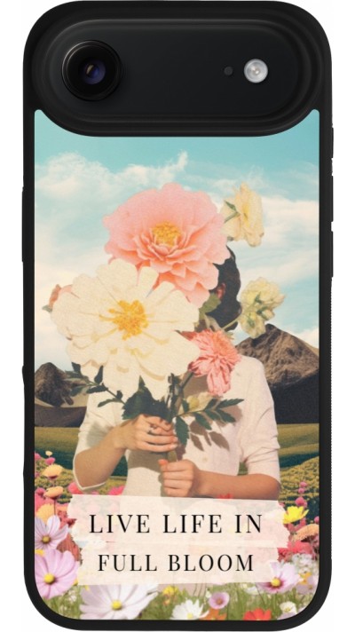 Coque iPhone Air - Silicone rigide noir Live life in full moon Spring 2026