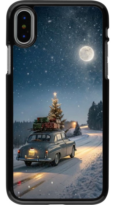 iPhone X / Xs Case Hülle - Christmas 25 Car with Tree Xmas