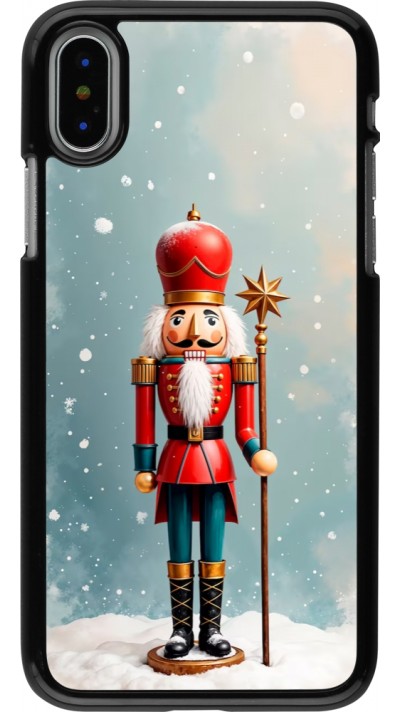 iPhone X / Xs Case Hülle - Christmas 25 Nutcracker Snow
