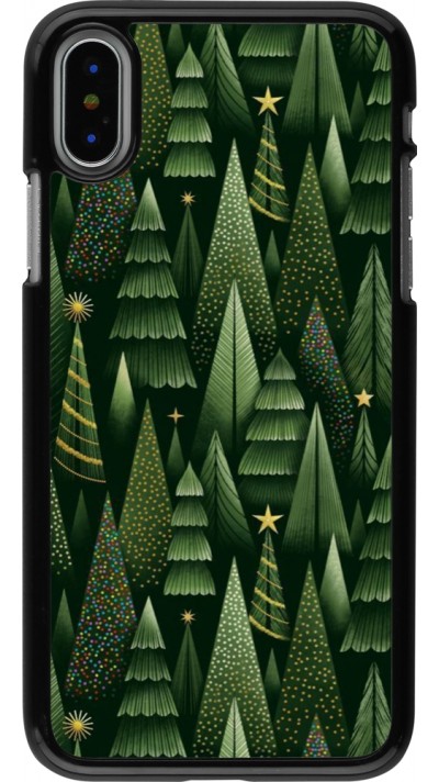 iPhone X / Xs Case Hülle - Christmas 25 Pattern Xmas Tree