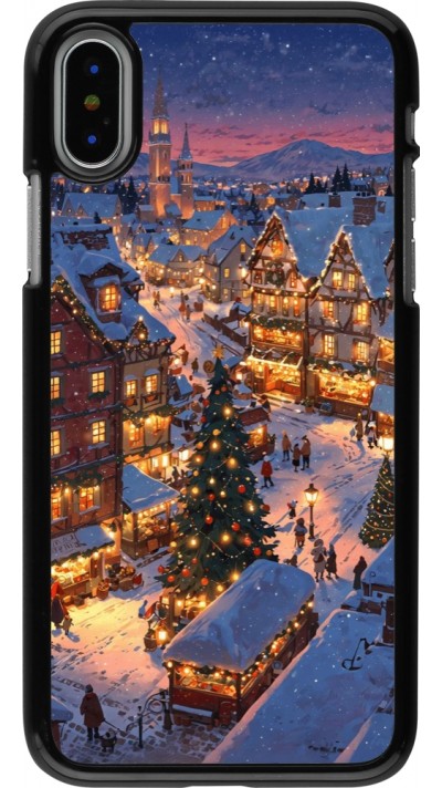 iPhone X / Xs Case Hülle - Christmas 25 Xmas Village