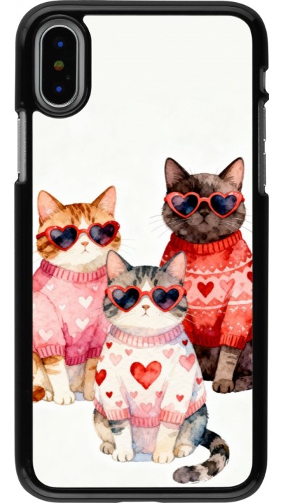 Coque iPhone X / Xs - Saint Valentines Day 26 Cat Love