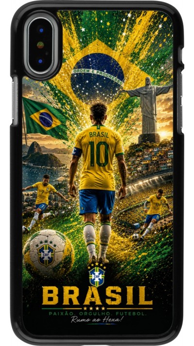 Coque iPhone X / Xs - Football Brésil splash 2026