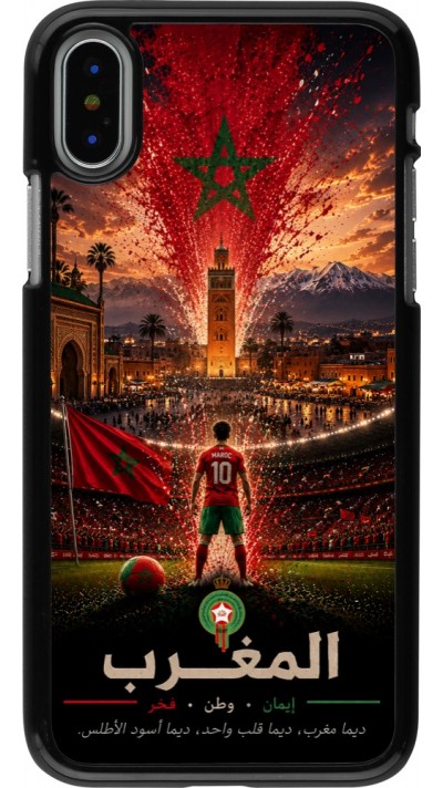 Coque iPhone X / Xs - Football Maroc splash 2026