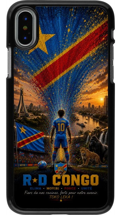 Coque iPhone X / Xs - Football République démocratique du Congo splash 2026