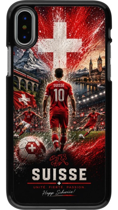 Coque iPhone X / Xs - Football Suisse splash 2026