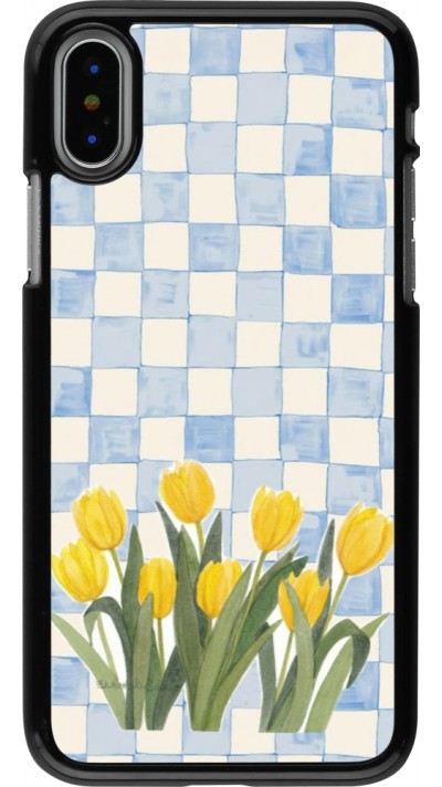 Coque iPhone X / Xs - Blue vichy tulips Spring 2026
