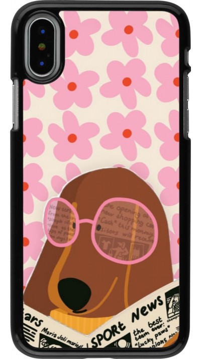 Coque iPhone X / Xs - Dog with newspaper Spring 2026