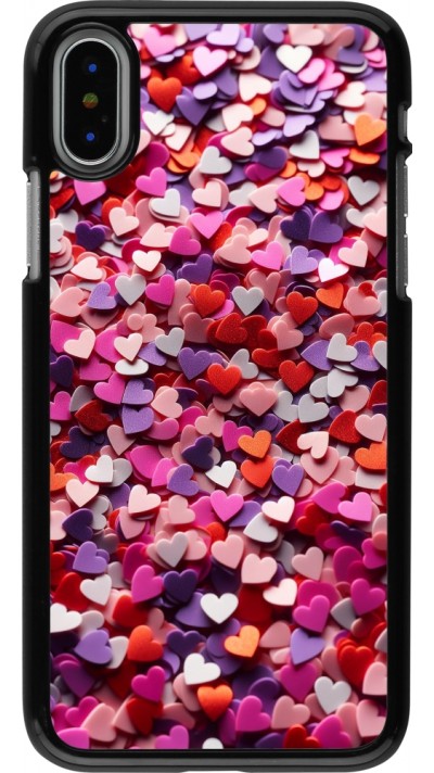 iPhone X / Xs Case Hülle - Valentin 2025 Konfetti
