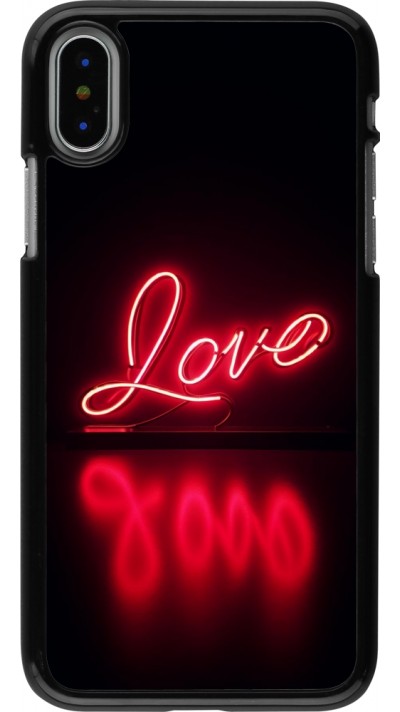 iPhone X / Xs Case Hülle - Valentine 2025 Neon Liebe