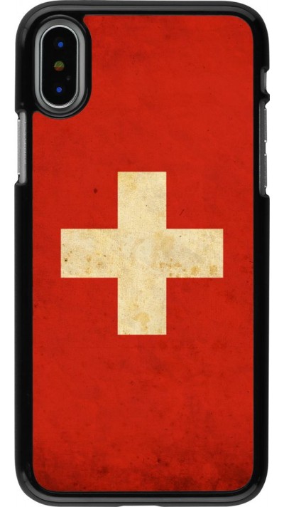 Coque iPhone X / Xs - Vintage Flag SWISS