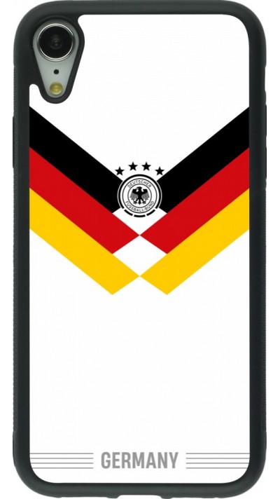 Coque iPhone XR - Silicone rigide noir Maillot de football Allemagne 2026 personnalisable