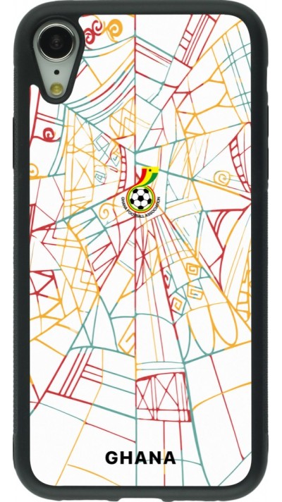 Coque iPhone XR - Silicone rigide noir Maillot de football Ghana 2026 personnalisable