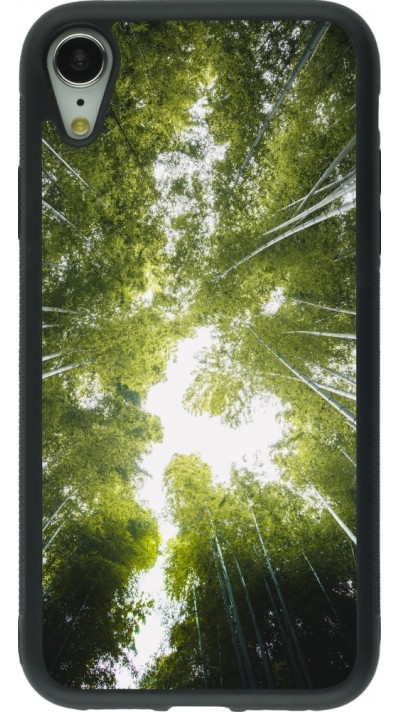 Coque iPhone XR - Silicone rigide noir Spring 23 forest blue sky