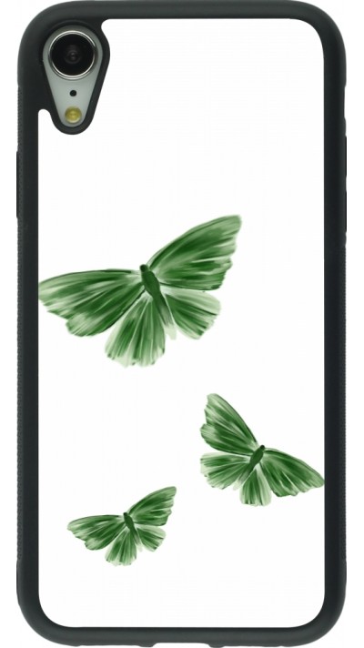 Coque iPhone XR - Silicone rigide noir Butterflies Spring 2026