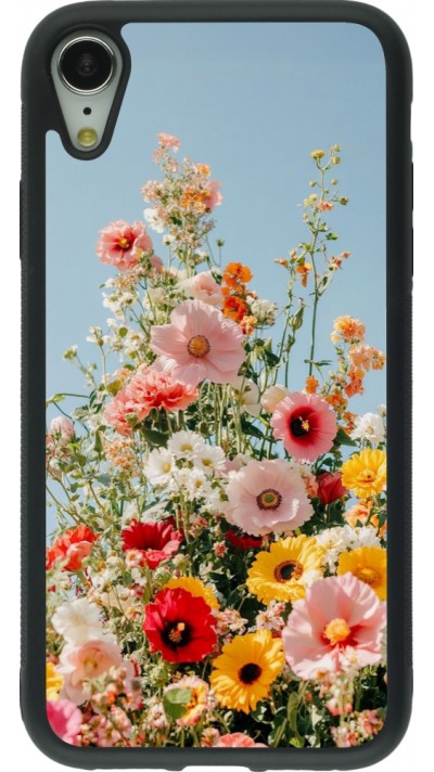 Coque iPhone XR - Silicone rigide noir Spring flowers Spring 2026