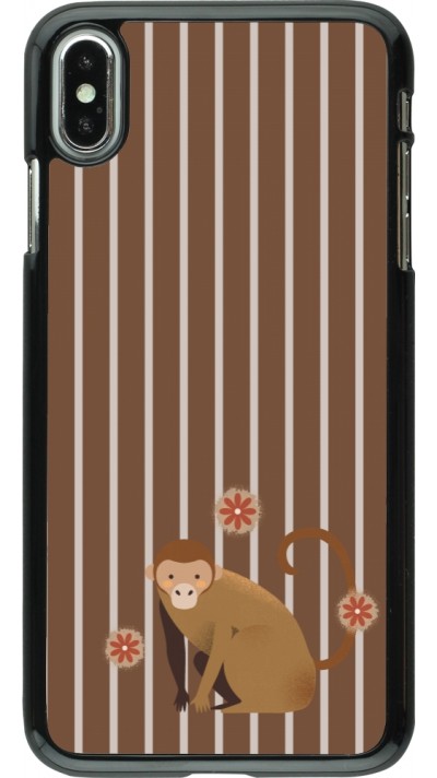 iPhone Xs Max Case Hülle - Monkey with stripes