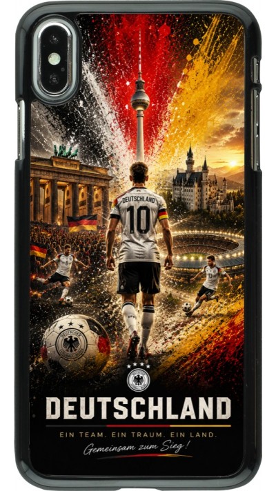 Coque iPhone Xs Max - Football Allemagne splash 2026