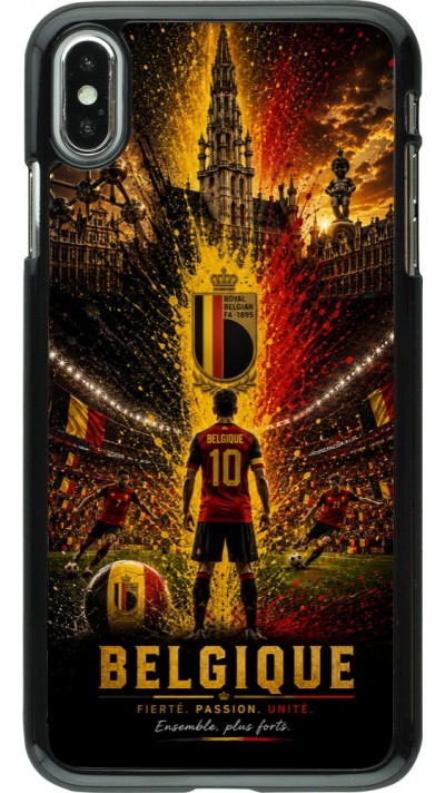 Coque iPhone Xs Max - Football Belgique splash 2026