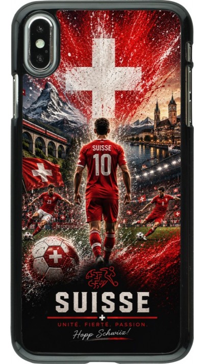 Coque iPhone Xs Max - Football Suisse splash 2026