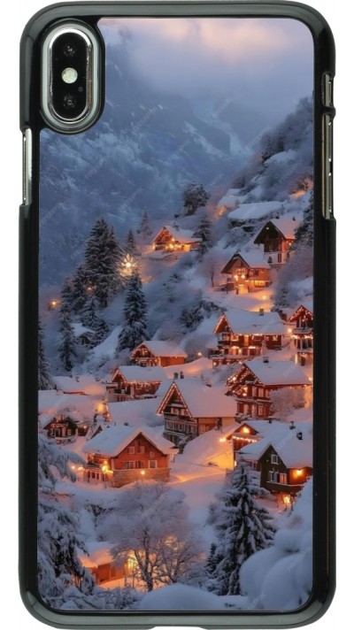 iPhone Xs Max Case Hülle - Winter 25 Winter snowy village