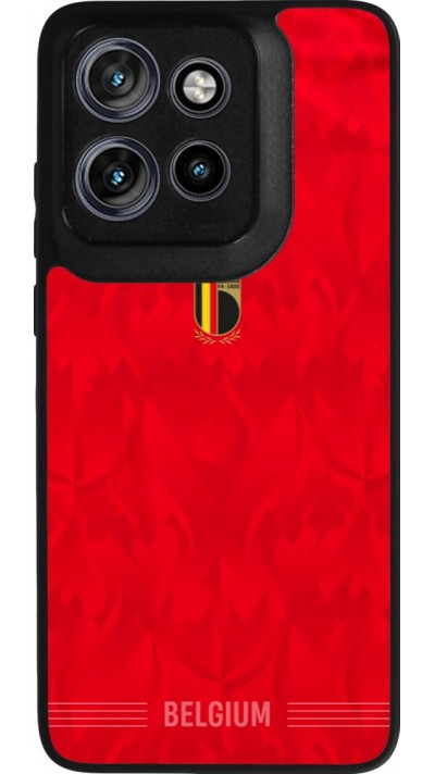 Coque Motorola Moto S50 - Silicone rigide noir Maillot de football Belgique 2026 personnalisable