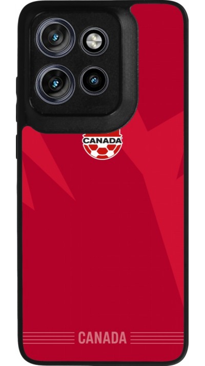 Coque Motorola Moto S50 - Silicone rigide noir Maillot de football Canada 2026 personnalisable