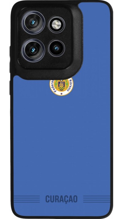 Coque Motorola Moto S50 - Silicone rigide noir Maillot de football Curaçao 2026 personnalisable