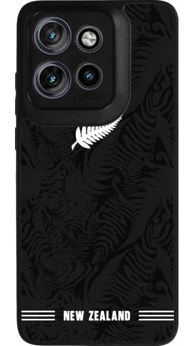 Coque Motorola Moto S50 - Silicone rigide noir Maillot de football Nouvelle-Zélande 2026 personnalisable