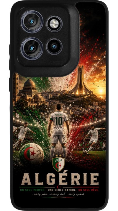 Coque Motorola Moto S50 - Silicone rigide noir Football Algérie splash 2026