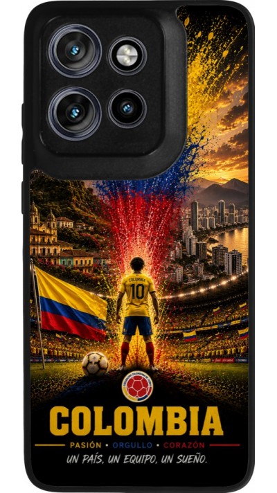 Coque Motorola Moto S50 - Silicone rigide noir Football Colombie splash 2026