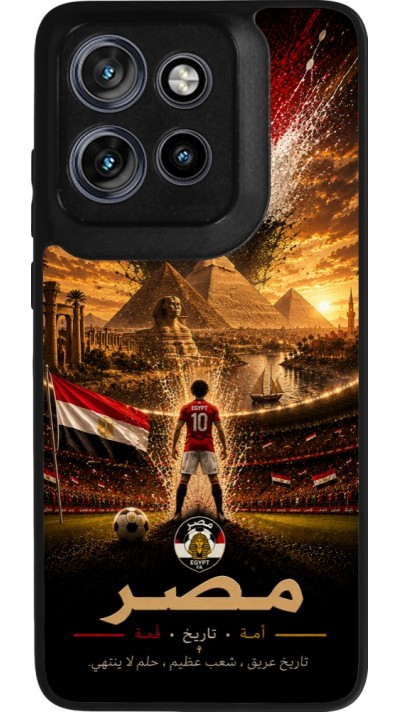 Coque Motorola Moto S50 - Silicone rigide noir Football Égypte splash 2026