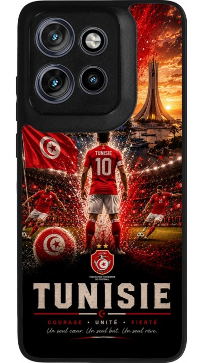 Coque Motorola Moto S50 - Silicone rigide noir Football Tunisie splash 2026