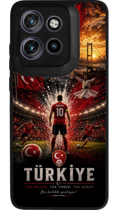 Coque Motorola Moto S50 - Silicone rigide noir Football Turquie splash 2026