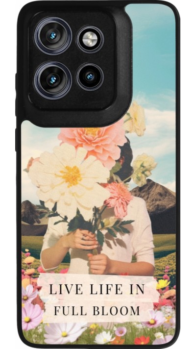 Motorola Moto S50 Case Hülle - Silikon schwarz Live life in full moon Spring 2026