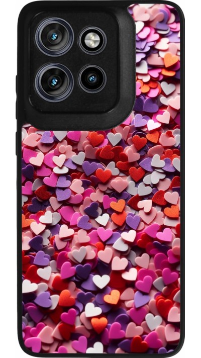 Motorola Moto S50 Case Hülle - Silikon schwarz Valentin 2025 Konfetti