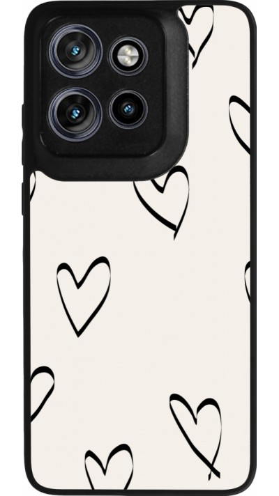Motorola Moto S50 Case Hülle - Silikon schwarz Valentine 2023 minimalist hearts