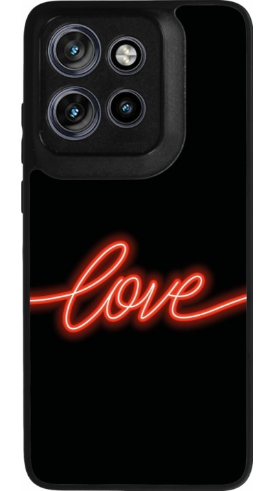Motorola Moto S50 Case Hülle - Silikon schwarz Valentine 2023 neon love